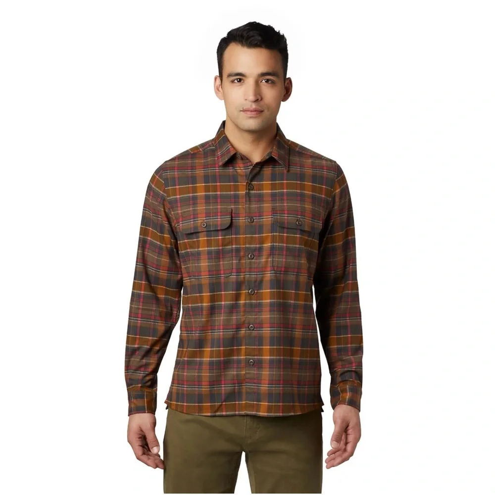 Mountain Hardware Voyager One Long Sleeve Shirt Light Zinc Buck Plaid Medium